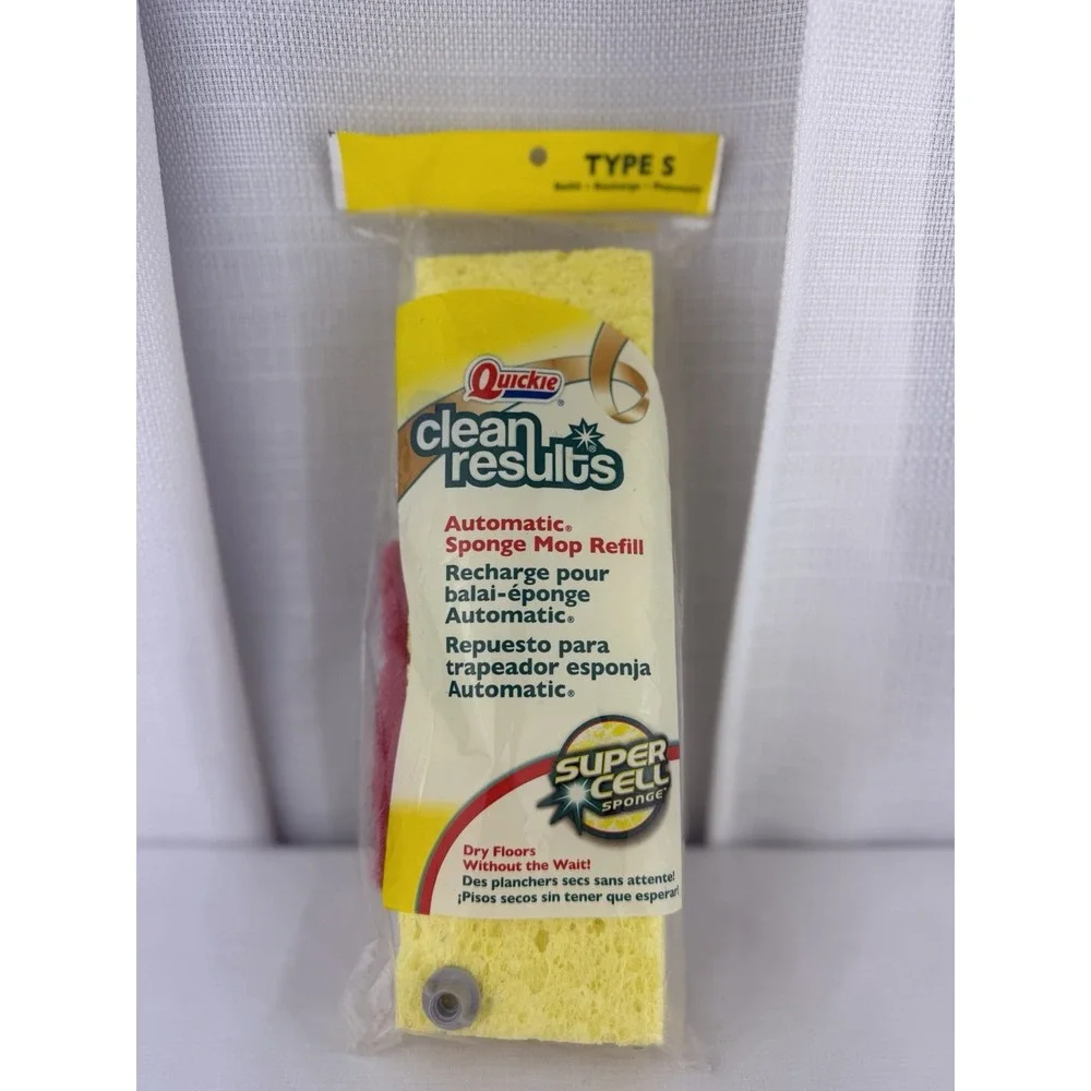Quickie Type S Refill Clean Results Automatic Sponge Mop Super Cell Sponge New